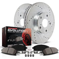 Power Stop Rear Brake Kit with Drilled & Slotted Rotors and Ceramic Brake Pads K2427