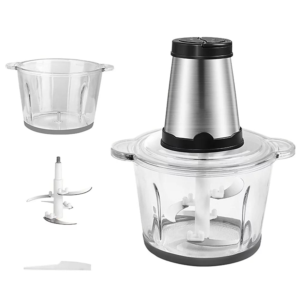 Electric Meat Grinder 2L L Household Capacity Stainless Steel 2 Gears 250W High Power Kitchen Cooker Blender