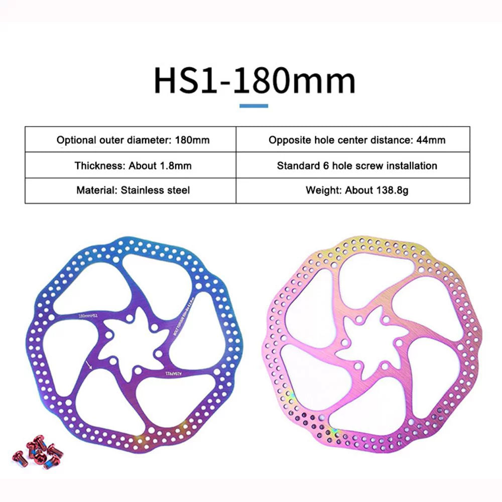 Lightweight HS1 160mm 180mm Mountain Road Bike Stainless Steel With 6 Bolts Cycling Accessories Bicycle Disc Brake Centerline Rotors HS1 180MM