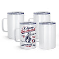 AGH 16oz Sublimation Mugs with Handle, 304 Stainless Steel Sublimation Coffee Mug with Splash-proof Lid and Plastic Straw, Vacuum Insulated Travel Beer Tea Mug Compatible with Cricut Mug Press, 4 Pack