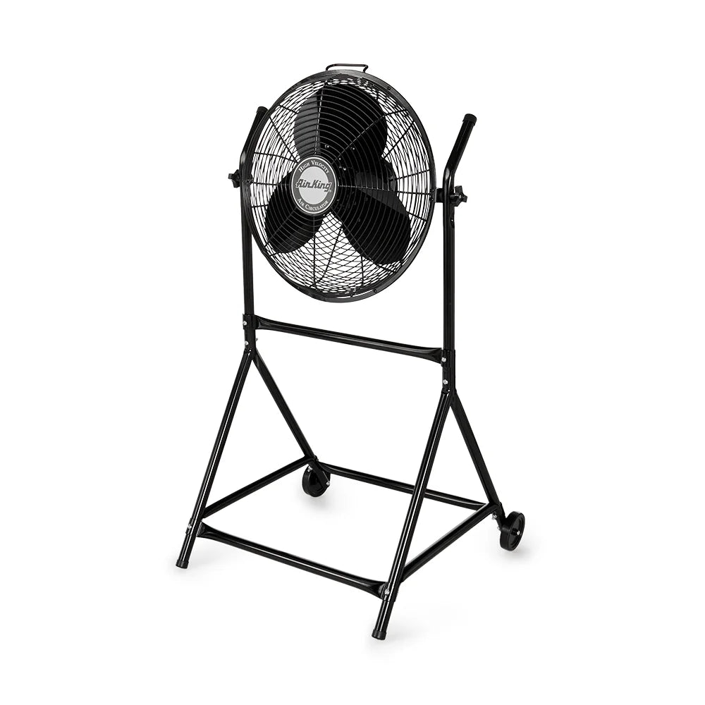 Air King 18 1/6 HP 3-Speed Adjustable Height Floor Fan with Roll-About Stand