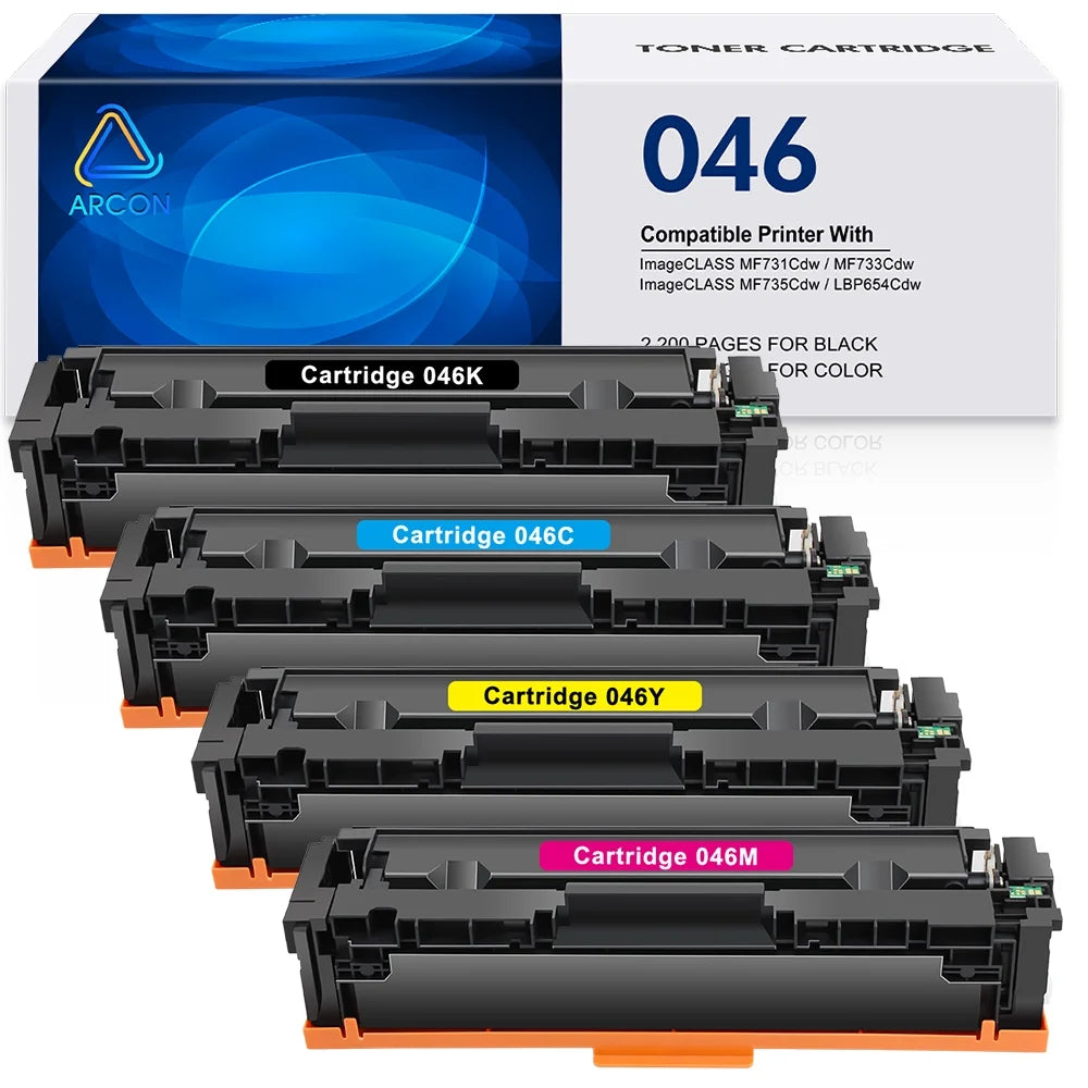 046 046H Toner Cartridge MF733Cdw Toner Replacement for Canon 046 Toner Cartridge Set Color ImageCLASS MF733Cdw MF731Cdw MF735Cdw Printer Ink (4 Pack, Black Cyan Magenta Yellow)
