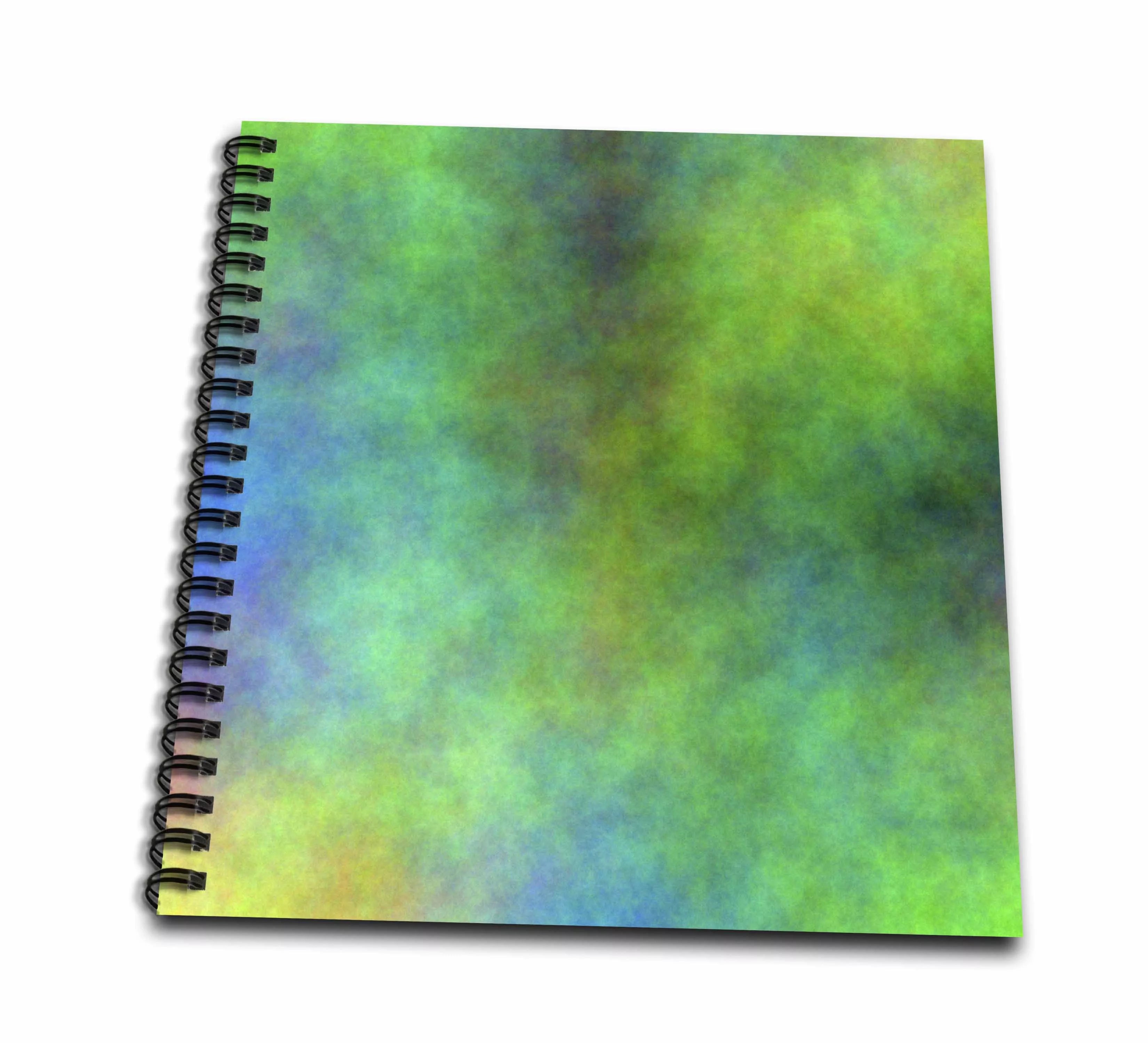 3dRose Green and Blue Cloud Watercolor Digital Art - Drawing Book, 8 by 8-inch
