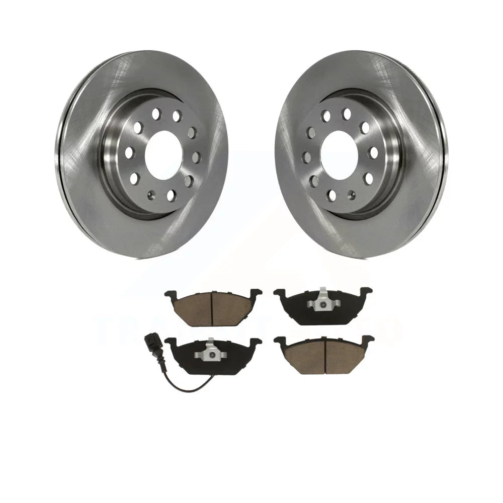 Transit Auto - Front Disc Brake Rotors And Ceramic Pads Kit For 2011-2015 Volkswagen Jetta With 280mm Diameter Rotor K8C-100345