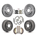 Transit Auto - Front Rear Disc Brake Rotors Ceramic Pads And Drum Kit (7Pc) For 2004 Chevrolet Malibu rear brakes With 276mm Diameter Rotor K8A-100071