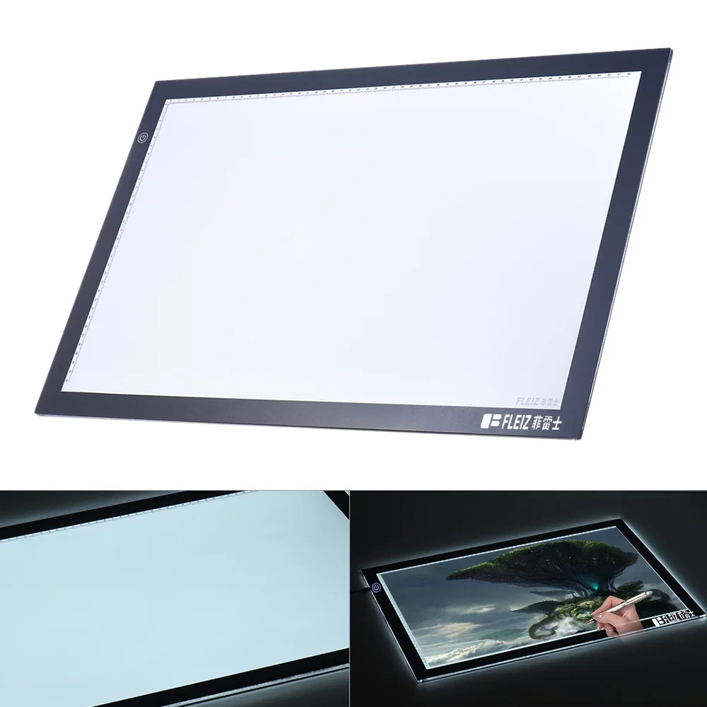 FLEIZ A2 LED Light Box Drawing Tracing Tracer Copy Board Table Pad Panel Copyboard with Memory Function Stepless Brightness Control for Artist Animation Sketching Architecture Calligraphy Stencil