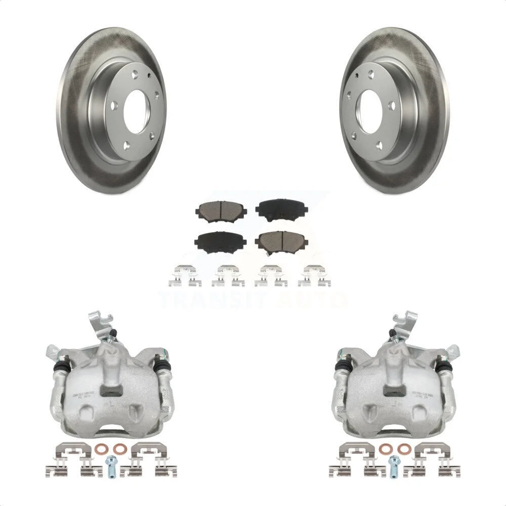 Transit Auto Rear Disc Brake Caliper Coated Rotors And Ceramic Pads Kit For 2014-2016 Mazda 3 Sport Vehicles Manufactured In Japan 2.5L/2.0L KCG-100296C