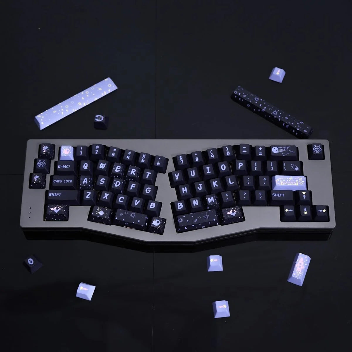 PBT Space Keycaps Set Cherry Profile 152 Keys Custom ISO ANSI Cute Dye-Sub Keycaps for 60% 65% 70% 75% Cherry Gateron