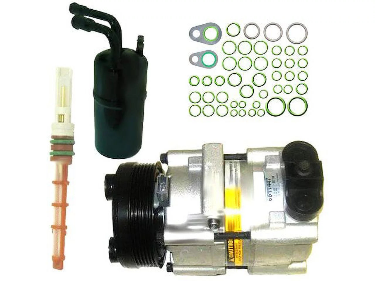 A/C Compressor Kit - with Accumulator / Drier, Front Expansion Valve, and O-ring Seal Kit - Compatible with 2005 - 2006 Ford Mustang 4.6L V8