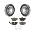 Transit Auto - Front Coated Disc Brake Rotors And Ceramic Pads Kit For Volkswagen Jetta Beetle Golf Rabbit Eos Audi A3 GTI Quattro KGC-100290