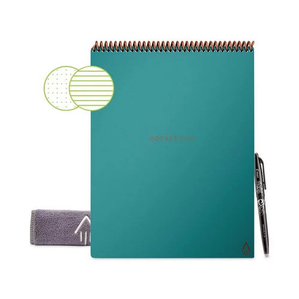 Flip Smart Notepad, Teal Cover, Lined/Dot Grid Rule, 8.5 x 11, White, 16 Sheets | Bundle of 5 Each
