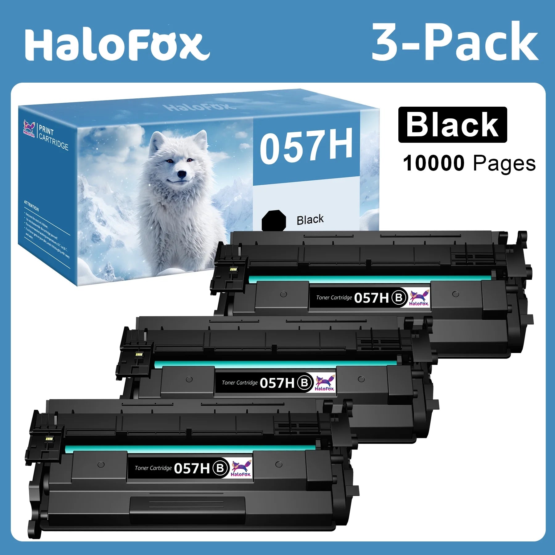 057H Black Toner Cartridge 057H High-Yield Toner For Canon 057H 057 ImageCLASS LBP-200 Series LBP-226dw 227dw 228dw 228x 236dw 237dw MF440 Series 445dw 448dw 449dw, 3 Pack