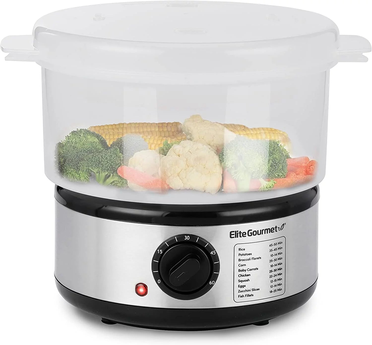 2 Quart Elcteric Food Vegetable Steamer with BPA-Free Steamer Tray, Auto Shut-off 60-min Timer