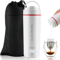 Portable Electric Travel Kettle Mini Hot Water Boiler, Small Electrical Thermos Kettle for Tea Coffee with Temperature Control, 110V Electric Hot Water Boiler