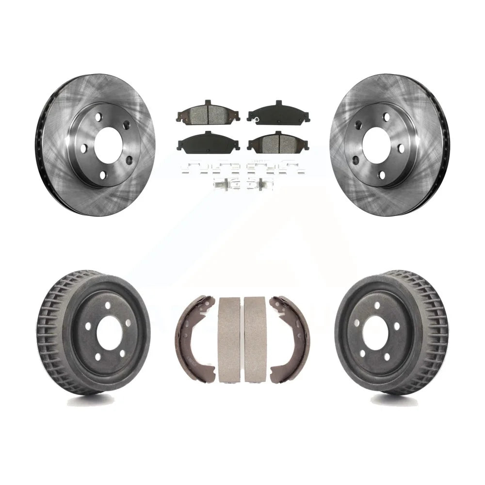 Transit Auto - Front Rear Disc Brake Rotors Semi-Metallic Pads And Drum Kit For Chevrolet Pontiac Grand Am Malibu Classic Oldsmobile Alero Cutlass K8S-103426