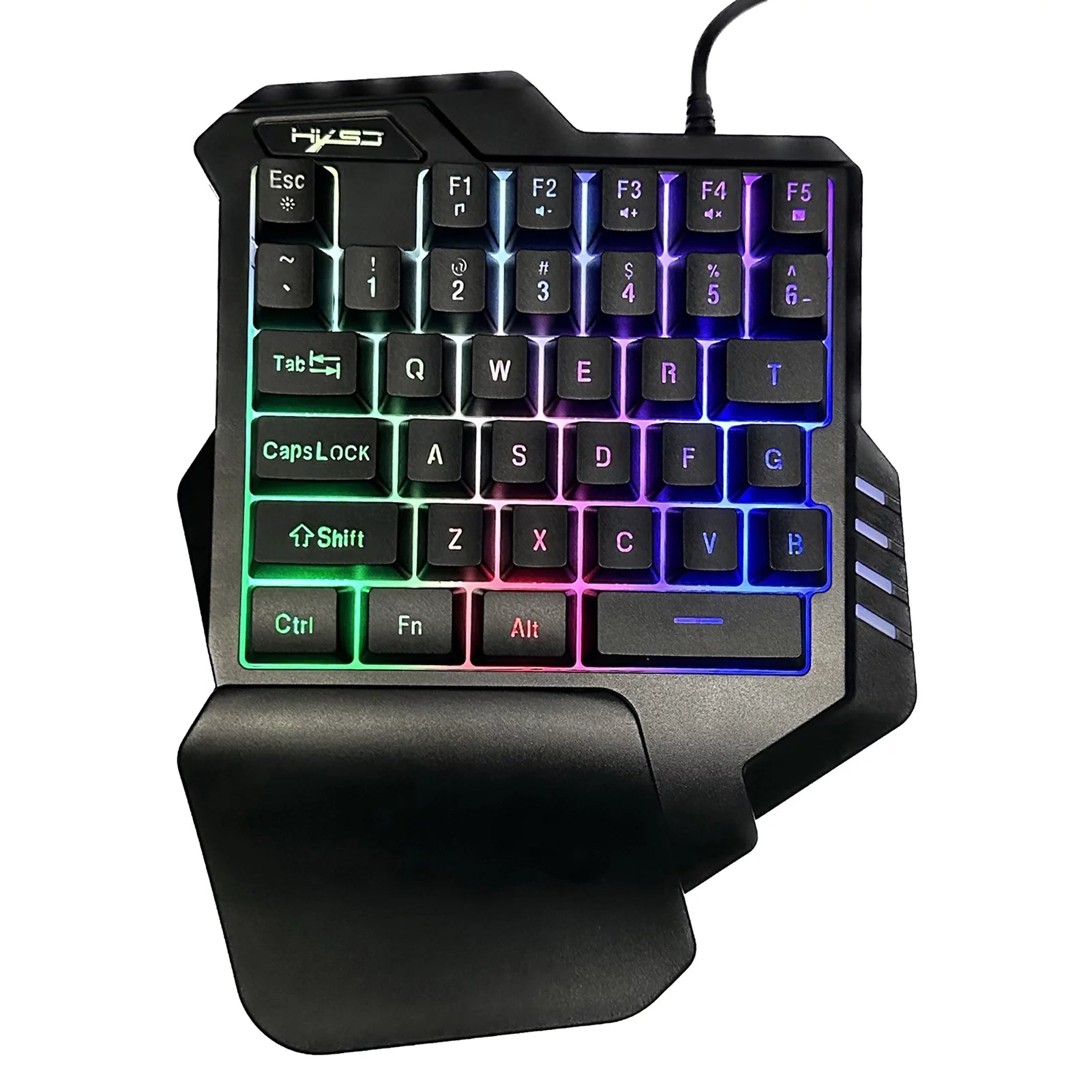 Docooler G92 One Hand Keyboard 35  Single Hand Membrane  35 Keys Gaming Keyboard with Colorful Backlit USB Wired Replacement for Online