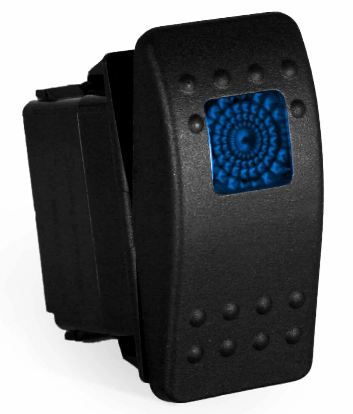 Carling Rocker Switch - Illuminated Blue - V1D1, SPST, 3 Terminals, Sealed, Waterproof, Dusproof (Blue)