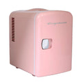 Restored FRIGIDAIRE Mini Portable Compact Personal Fridge Cools & Heats, Includes Plugs for Home Outlet & 12V Car Charger - Pink (Refurbished)