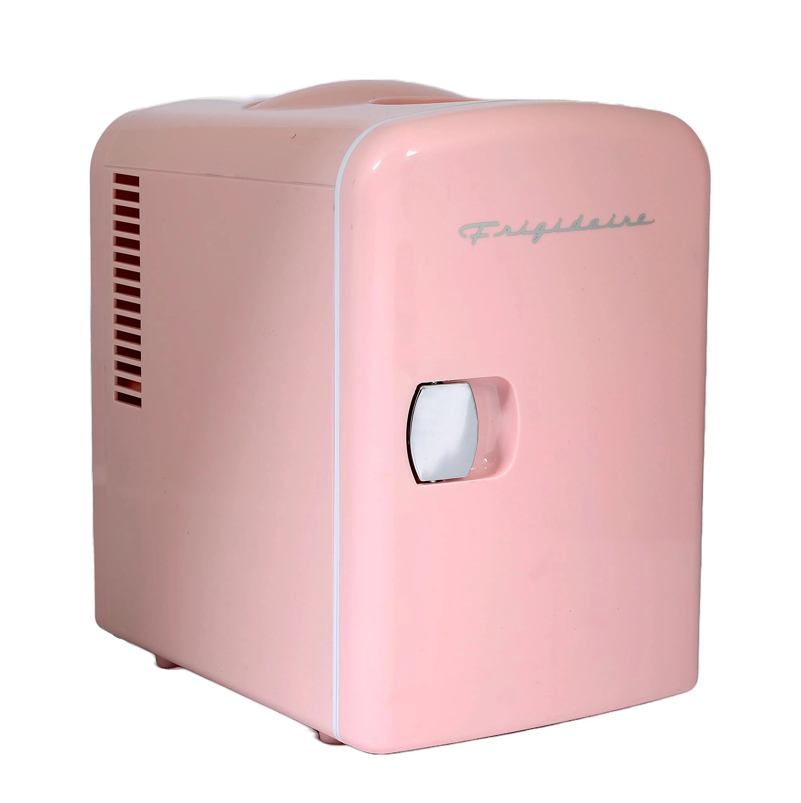 Restored FRIGIDAIRE Mini Portable Compact Personal Fridge Cools & Heats, Includes Plugs for Home Outlet & 12V Car Charger - Pink (Refurbished)