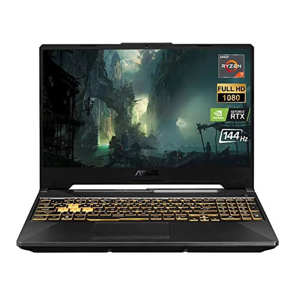 ASUS 2022 Newest TUF A15 Gaming Laptop, 15.6 Full HD 144Hz Display, AMD Ryzen 7 4800H Processor, GeForce RTX 3050 Ti Graphics, 16GB RAM, 512GB PCIe NVMe SSD, RGB Backlit Keyboard, Windows 11 Home