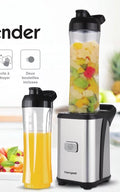Homgeek Mini 350W Fruit And Vegetable Single Serve Juice Extractor Smoothie Blender Detachable Food Processor Vegetable Fruits Blender With 2 Bpa-Free Travel Sport Cups 220-240V