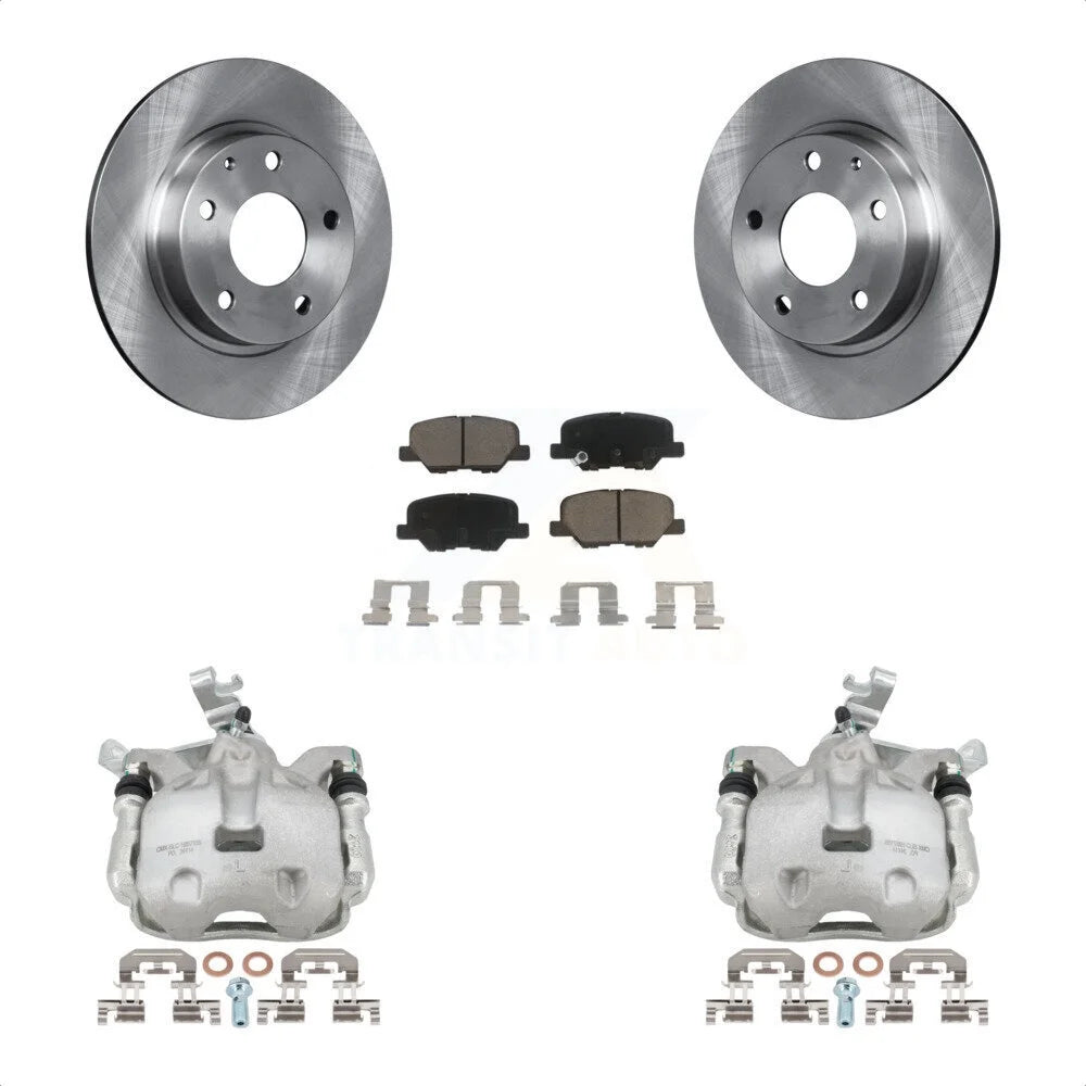 Transit Auto Rear Disc Brake Caliper Rotors And Ceramic Pads Kit For 2014-2016 Mazda 3 Sport Vehicles Manufactured In Mexico 2.5L KC8-100567C