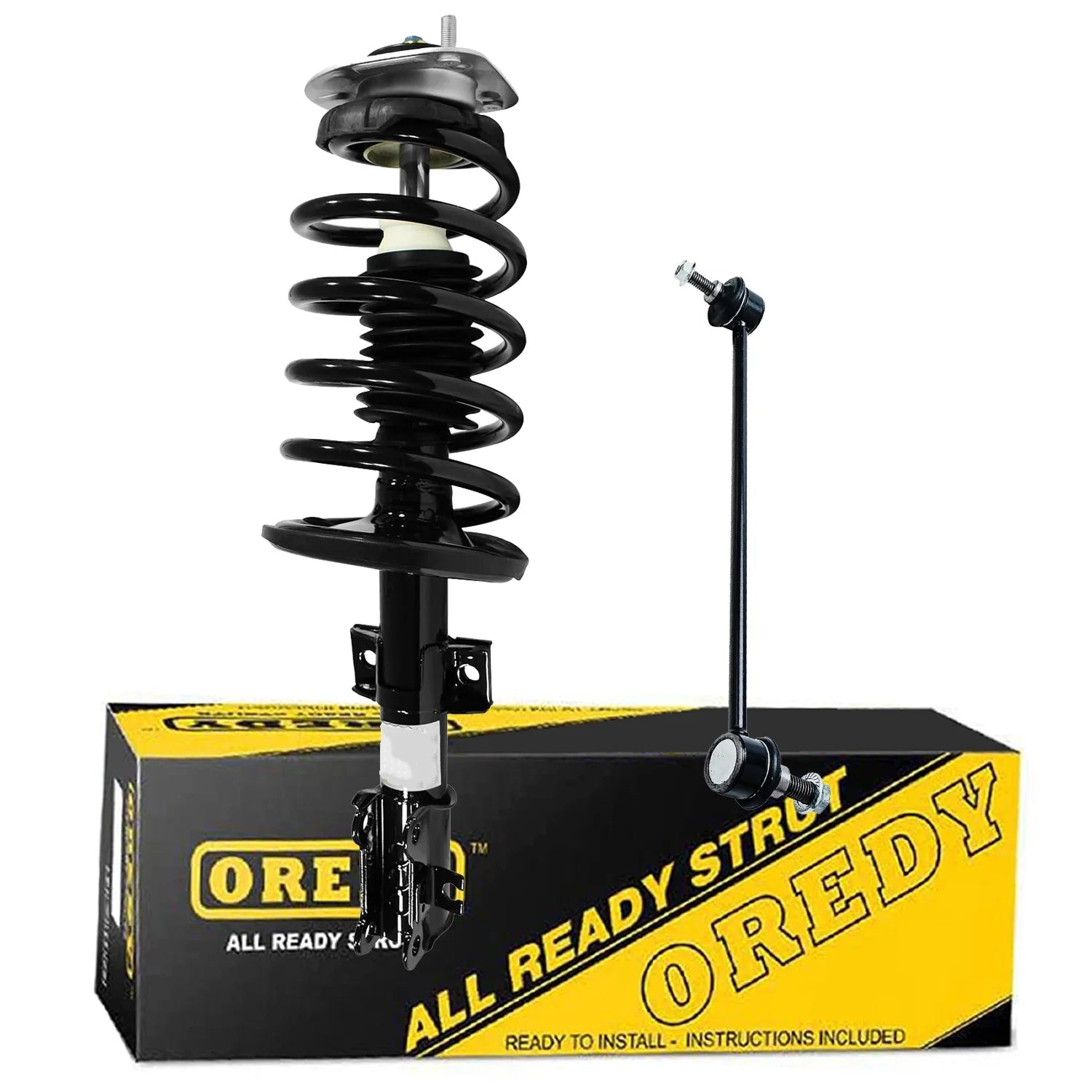 OREDY Front Left Strut & Sway Bar Link 2PC Kit for 2003-2010 2011 2012 2013 Volvo XC90
