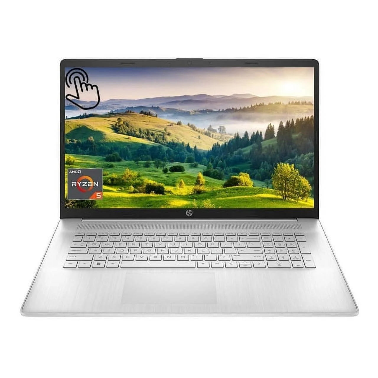 New HP 17.3 Inch Touchscreen Laptop Computer, AMD Ryzen 5 7530U(Beats i7-1165G7) Processor, 32GB RAM, 1TB SSD, Wi-Fi 6, HDMI, Numeric Keypad, Webcam, Bluetooth 5.3, Windows 11 Home, Sliver