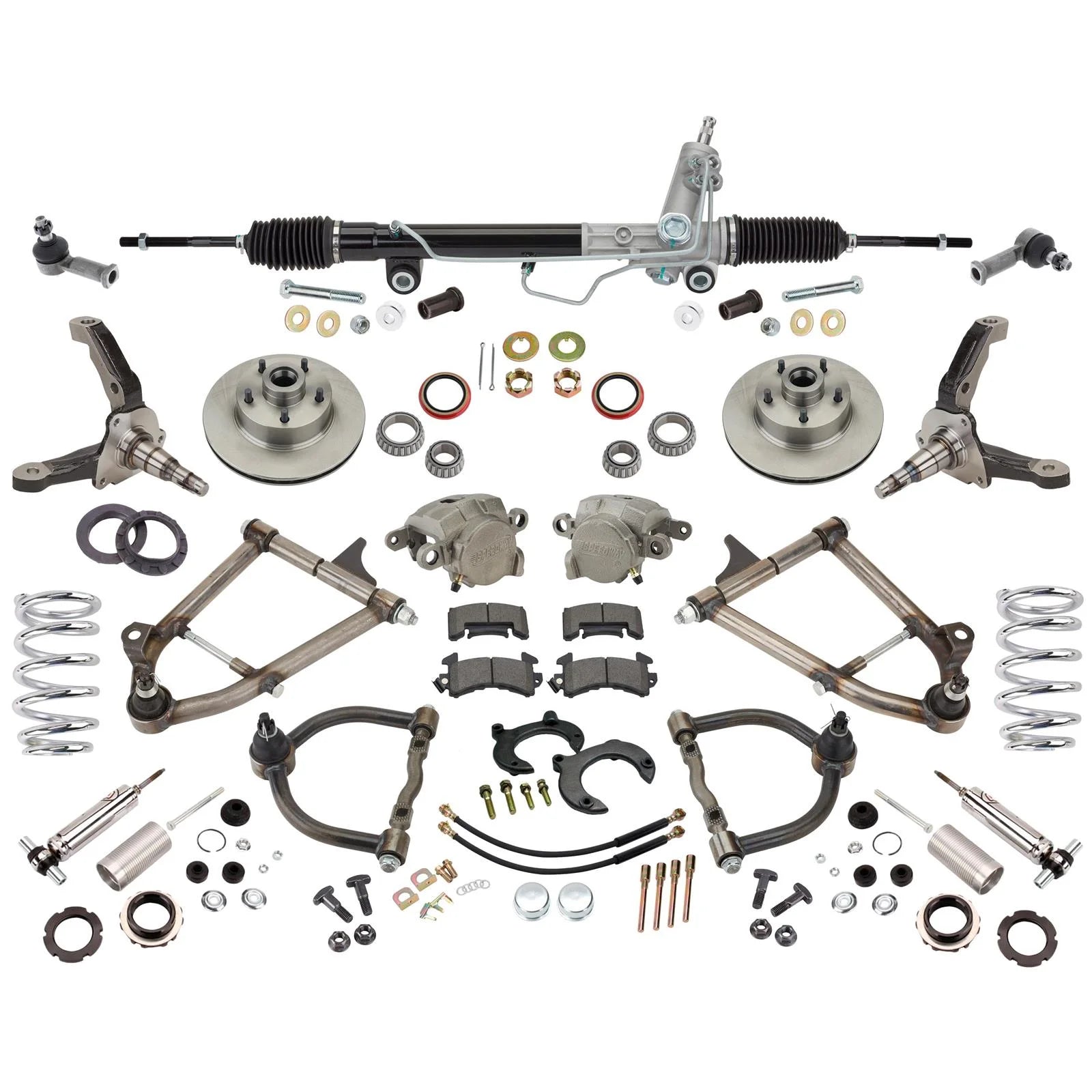 Mustang II IFS Hub-to-Hub Independent Front End Suspension Kit, Tubular Control Arms, 700 Rated Coilovers, Manual Rack, 5 x 4-3/4 Bolt Pattern