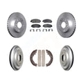 Transit Auto - Front Rear Coated Disc Brake Rotors Ceramic Pads And Drum Kit For Honda Civic KGT-102503