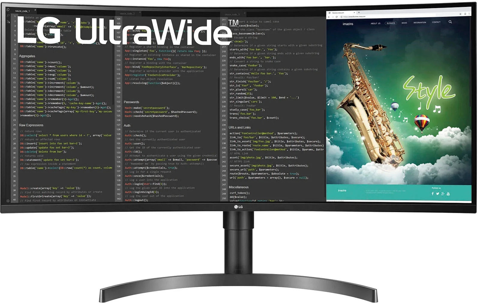 LG - 35 LED CURVED ULTRAWIDE QHD AMD FREESYNC MONITOR WITH HDR (HDMI, DISPLAYPORT, USB) - BLACK