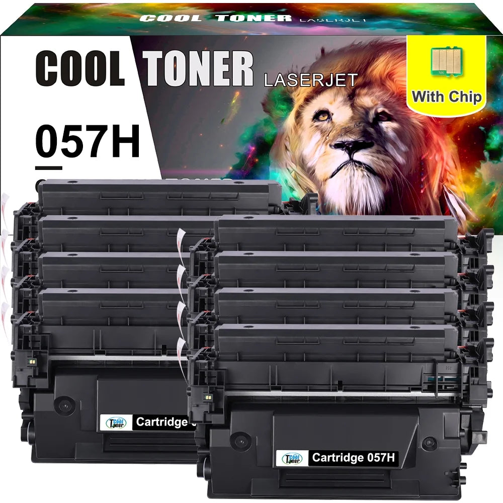 Cool Toner Compatible Toner for Canon 057H CRG-057H with chip imageCLASS MF445dw MF448dw LBP227dw LBP226dw (Black, 8-Pack)