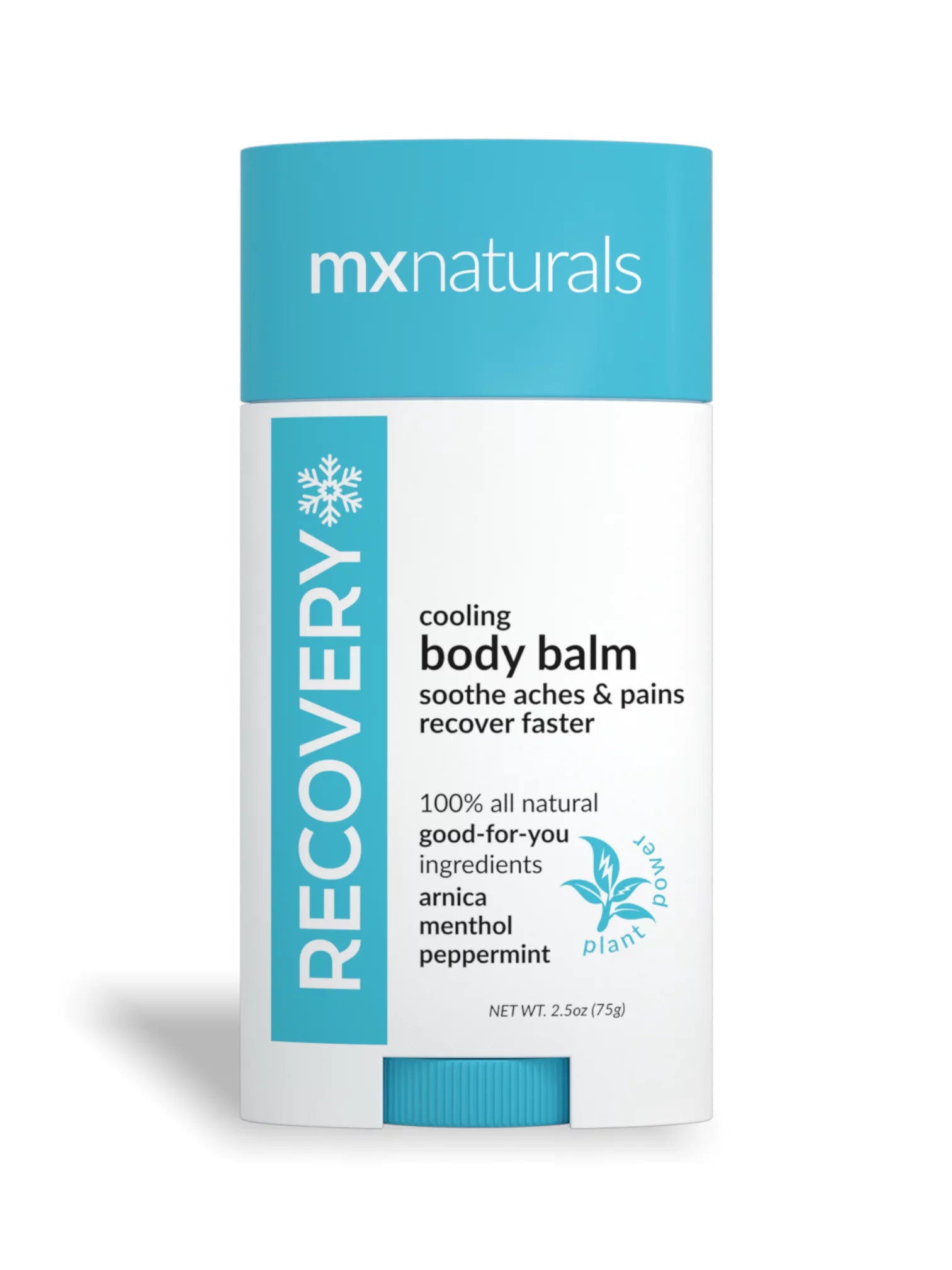 MX Naturals - Recovery Body Balm, Cooling Pain Relief Balm, Topical Pain Relief for Knee Pain, Muscle & Joint Pain, All-Natural Pain Rub with Arnica, Menthol, & Peppermint, Non-Staining, 2.5 Oz