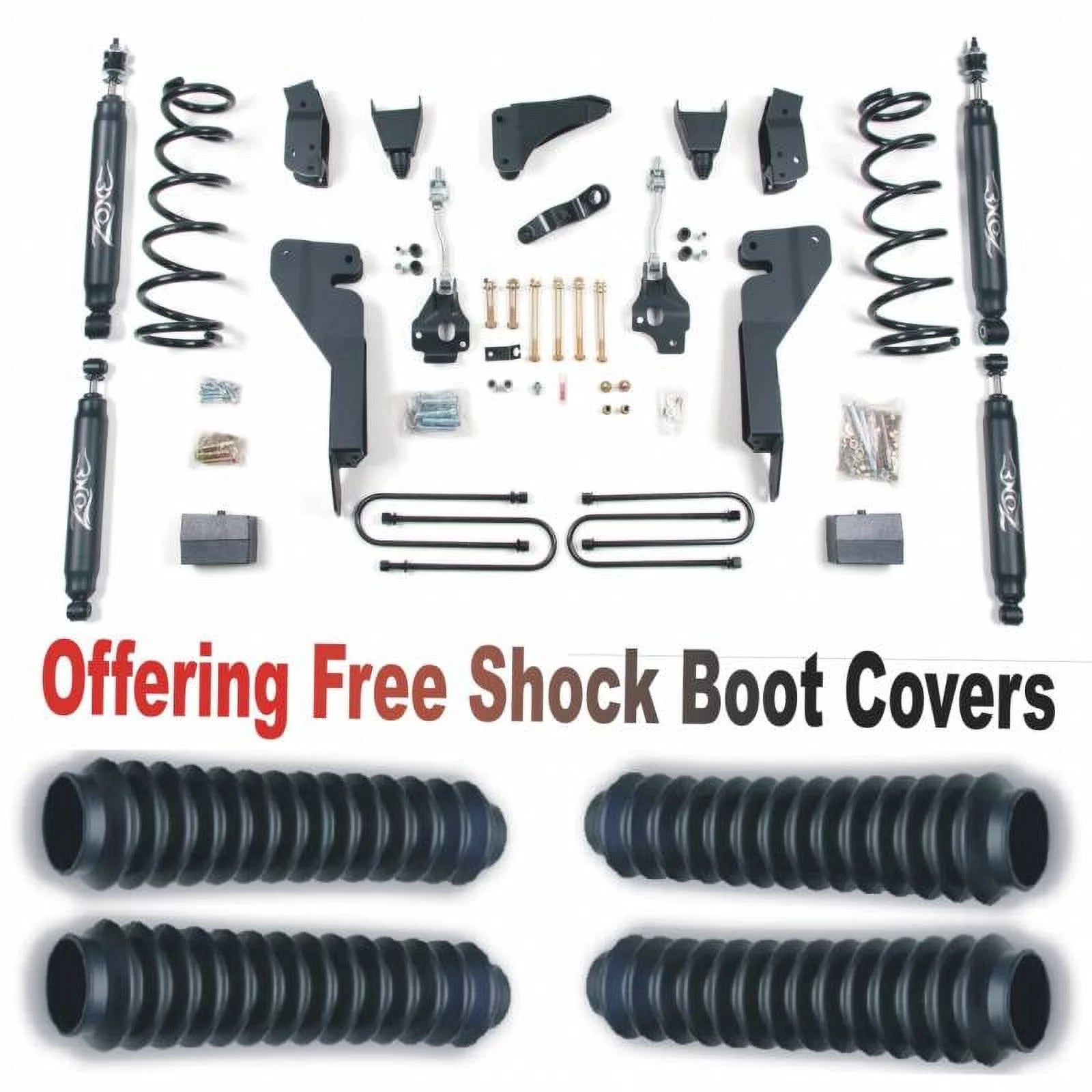 ZoneOffRoad 2006-2007 Fits Dodge Ram 1500 2003-2007 Ram 2500 3500 6 Suspension System With Free Shock Boot Covers D28N/ZONU3100X4