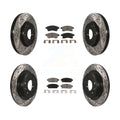 Transit Auto - Front Rear Coated Drilled Slotted Disc Brake Rotors And Ceramic Pads Kit For Chevrolet Cruze Buick Verano Volt Orlando KDC-100472