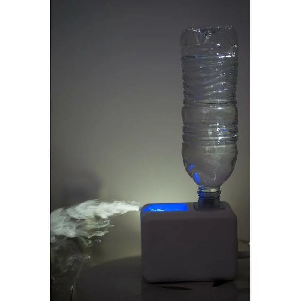Xbrand Portable Mini Car & Travel Cool Mist Humidifier w/ Blue LED Light, 3 Inch Tall