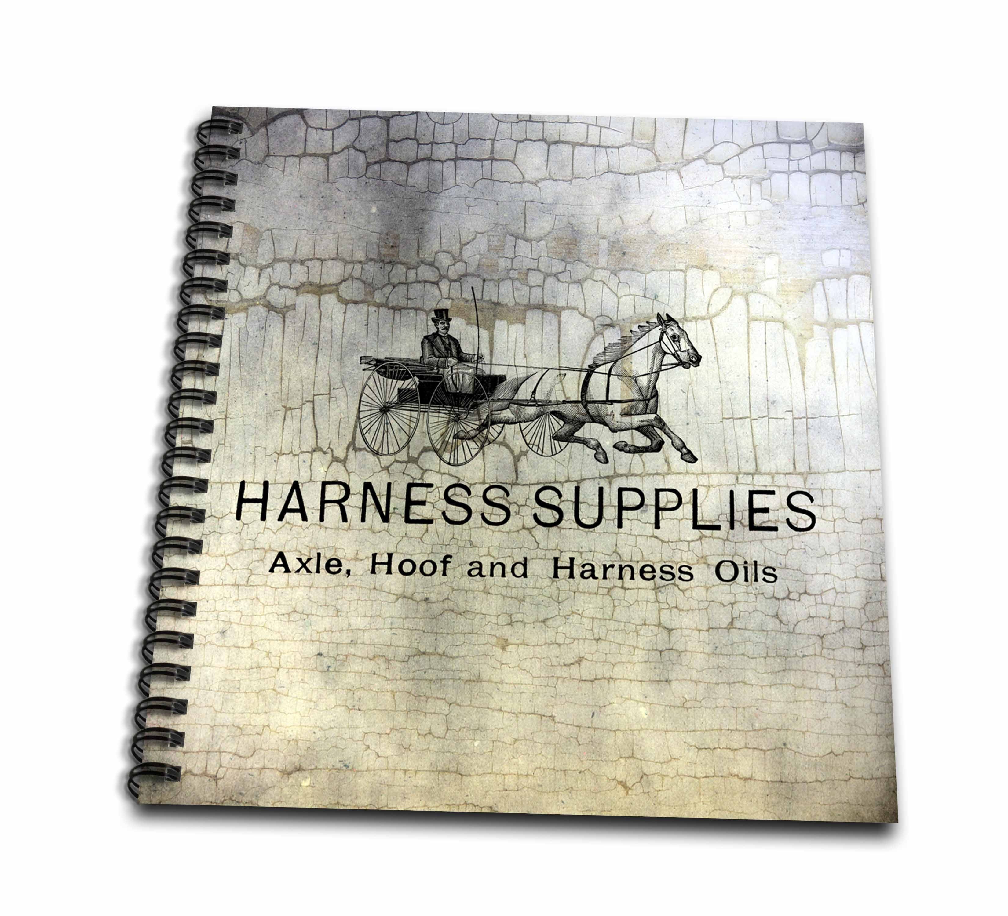 3dRose Harness Supplies Vintage Grunge Digital Art - Drawing Book, 8 by 8-inch