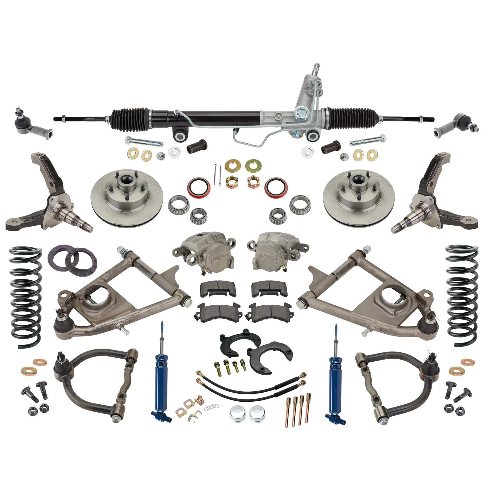 Mustang II IFS Hub-to-Hub Independent Front End Suspension Kit, Tubular Control Arms, 600 Rated Coilovers, Manual Rack, 5 x 4-1/2 Bolt Pattern