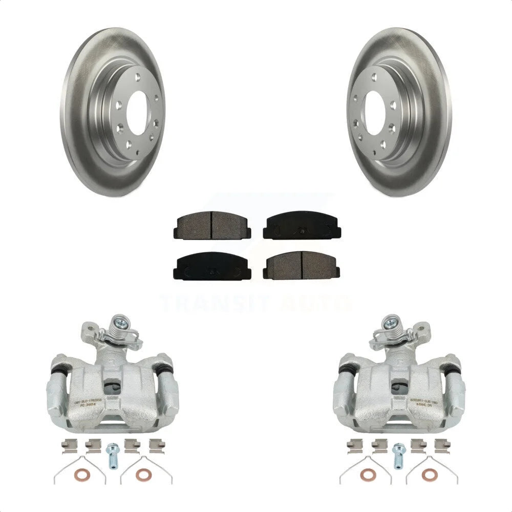 Transit Auto Rear Disc Brake Caliper Coated Rotors And Semi-Metallic Pads Kit For 2003-2005 Mazda 6 KCG-100111S
