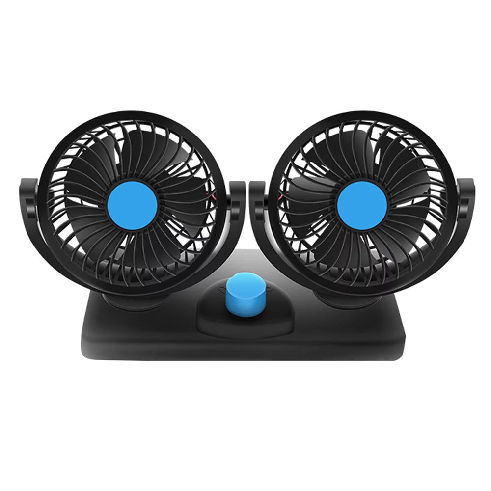 Tomshoo Car Fan Double Heads Cooling Fan Electric USB Fan 360¡ã Rotation for Car Truck SUV RV