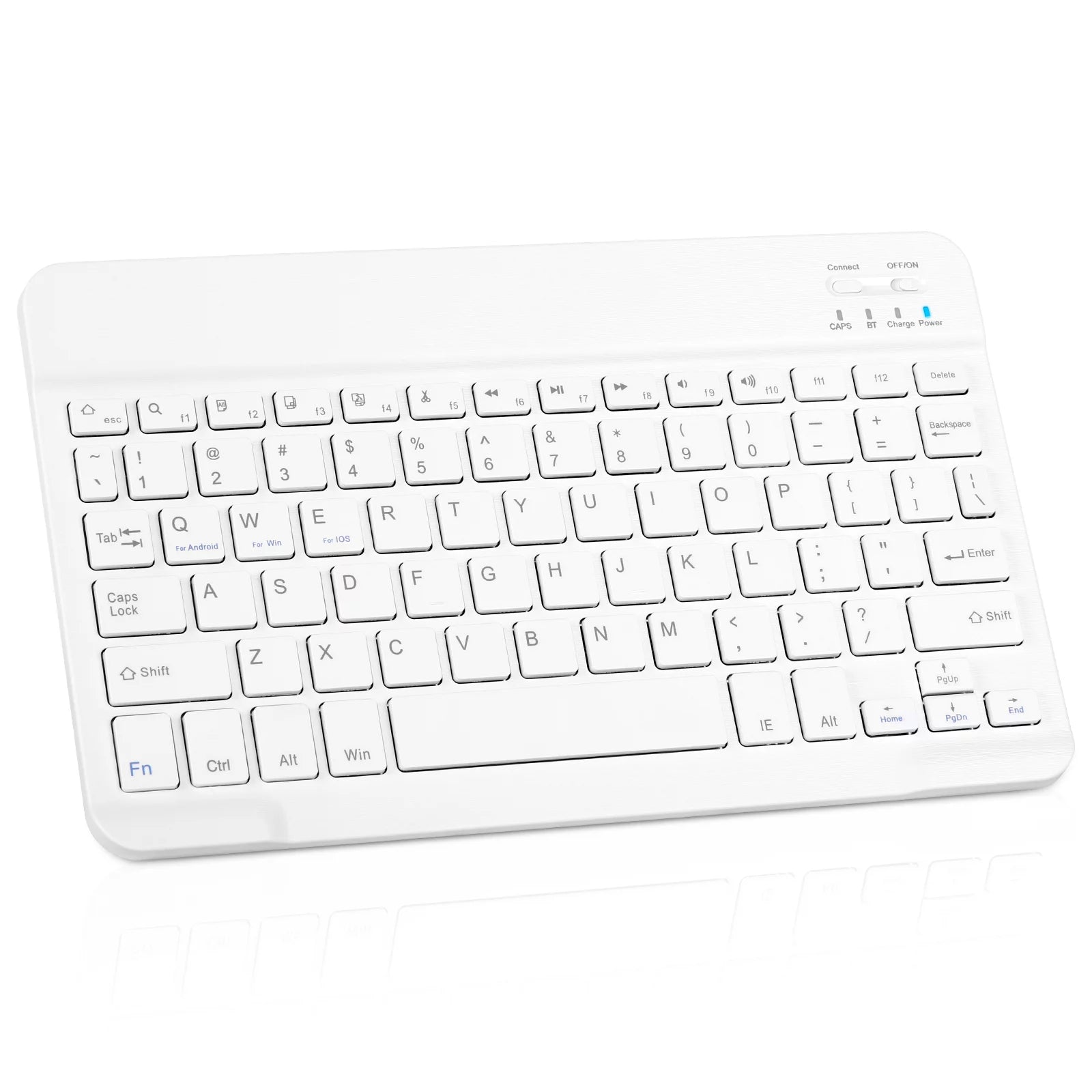 Ultra-Slim Rechargable Bluetooth Keyboard Compatible with Mate 40 RS Porsche and Other Bluetooth Enabled Devices Including all iPads, iPhones, Android Tablets, Smartphones, Windows pc, White
