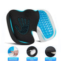 KAIPARA Memory Foam Seat Cushion Removable Cover, Large Size Cooling Gel Butt Pillow, Office Chairs,Car Seat,Wheelchair Cushion for Coccyx,Tailbone,Sciatica & Back Pain Relief (Black)18*14.5 inch
