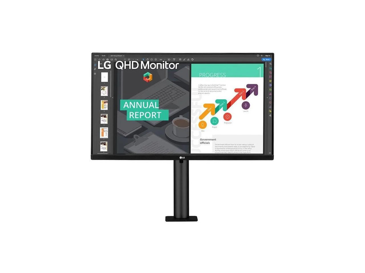 LG Ergo 27BN88Q-B - LED monitor - 27 - 2560 x 1440 QHD - IPS - 350 cd/m2 - 1000:1 - HDR10 - 5 ms - 2xHDMI, DisplayPort, USB-C - Speakers - Black Texture