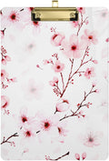 KXMDXA Cherry Blossom Clipboard Hardboard Wood Nursing Clip Board and Pull for Standard A4 Letter 13x9 inches
