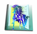 3dRose Stallion Digital Horse with a brilliant door background - Drawing Book, 8 by 8-inch