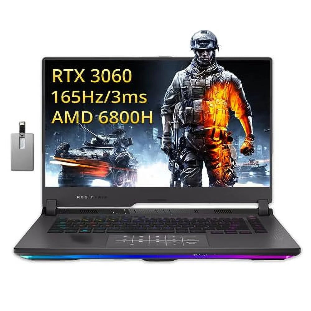 Asus 2022 ROG Strix G15 15.6'' FHD 144Hz Gaming Laptop, AMD Ryzen 7-4800H, 32GB RAM, 1TB PCIe SSD, Backlit Keyboard, GeForce RTX 3060 Graphics, Windows 11 Home, Gray, 32GB USB Card