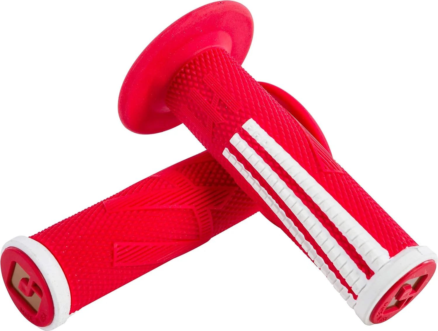 Red/White ODI V2 Emig 2 Pro Signature Series Lock-On Grips
