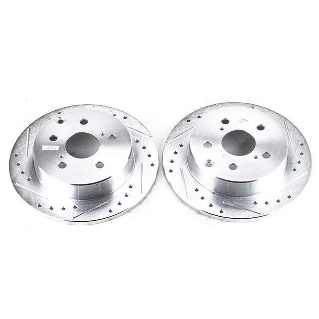 Power Stop Rear Pair of Drilled and Slotted Brake Rotors JBR1370XPR