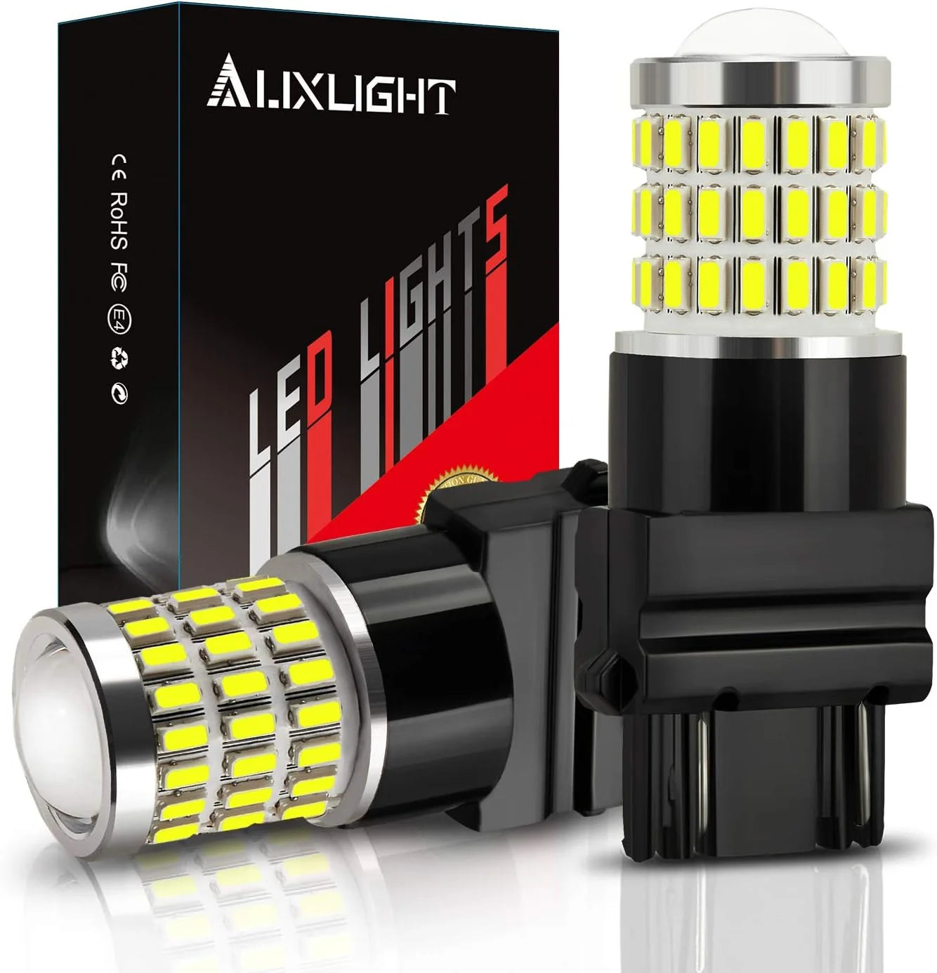 AUXLIGHT 4157 3157K LED Bulbs Xenon White, Ultra Bright 57-SMD LED Replacement for Back Up/Reverse Lights, Brake/Tail Lights, Turn Signal/Parking or Running Lights (Pack of 2)