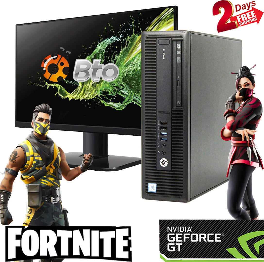 Pre-Owned Gaming HP 600 G2 Desktop Computer Intel Pentium G4400 3.3GHz CPU 16GB Ram, 240GB SSD, 1TB HDD, New 20 LCD, NVIDIA GT 730, Keyboard & Mouse, WiFi, DVD, Win10 Home PC (Refurbished)